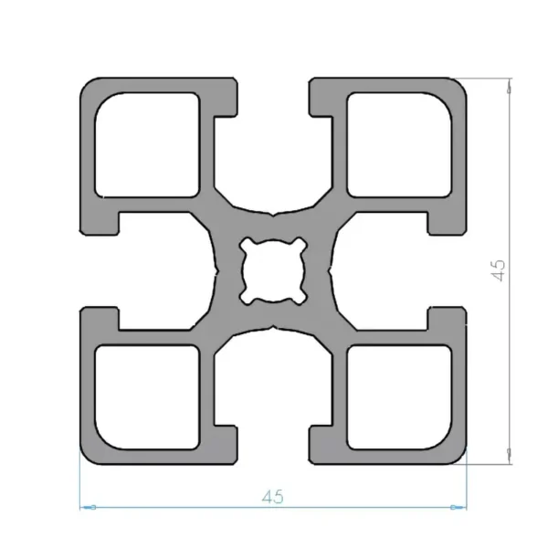 Profilé aluminium 45x45 cotes