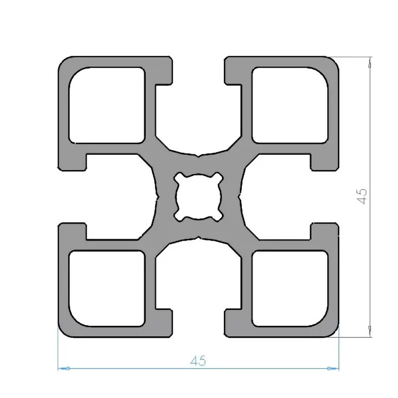 Profilé aluminium 45x45 cotes