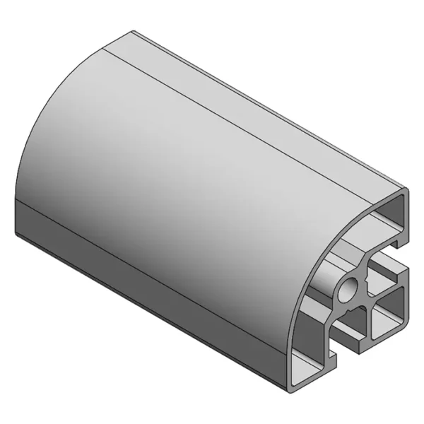 Profilé aluminium arrondi 45X90°R