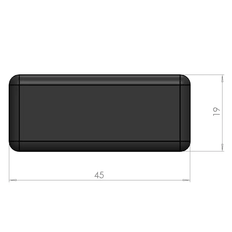 Embout profilé 19x45 vue de face