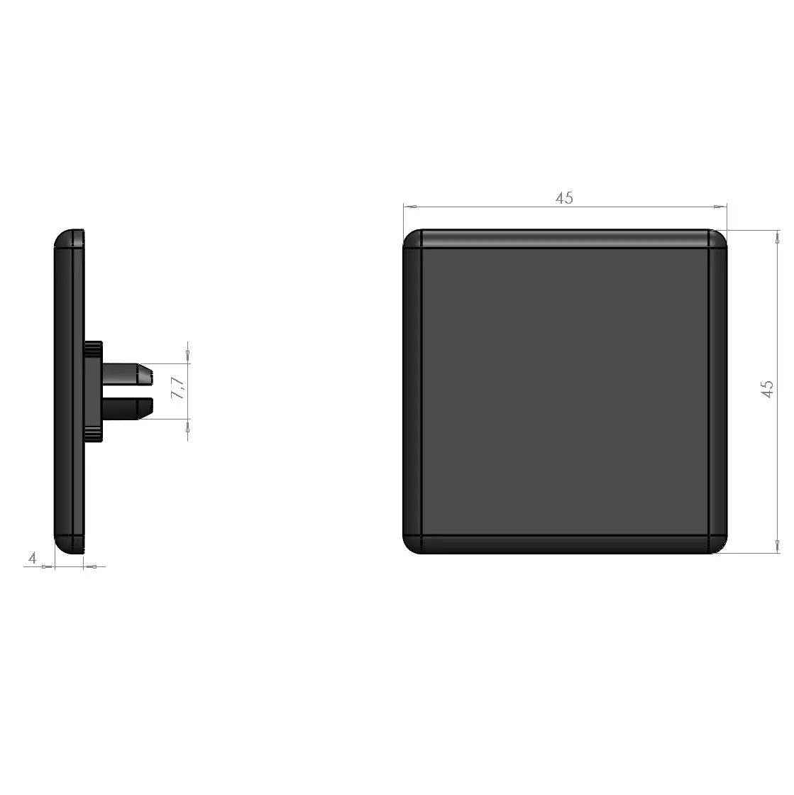 Plan embout 45x45