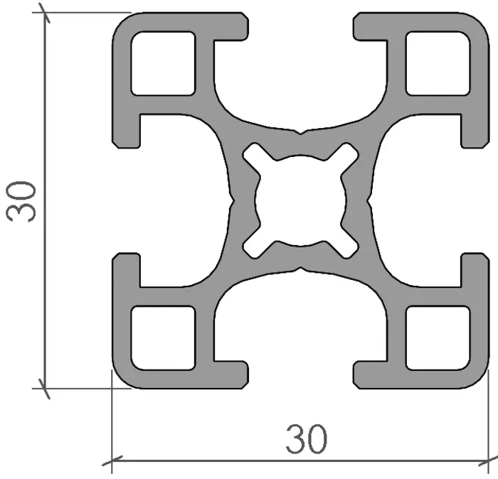 plan Profilé aluminium 30x30
