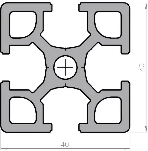 plan Profilé aluminium 40x40 lourd