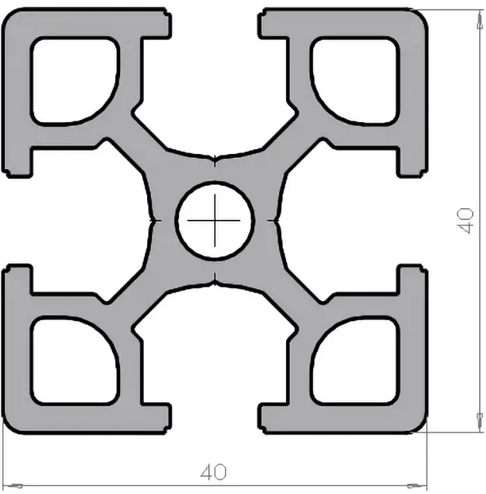 plan Profilé aluminium 40x40 lourd