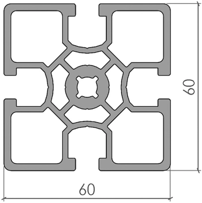 Plan profilé aluminium 60x60