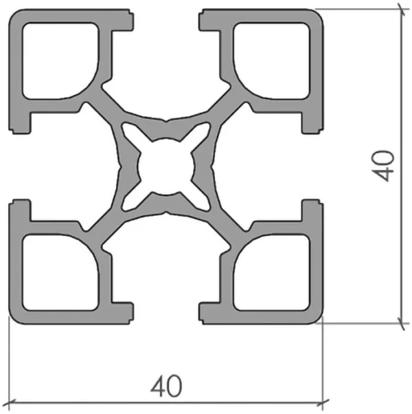 plan Profilé aluminium 40x40 léger