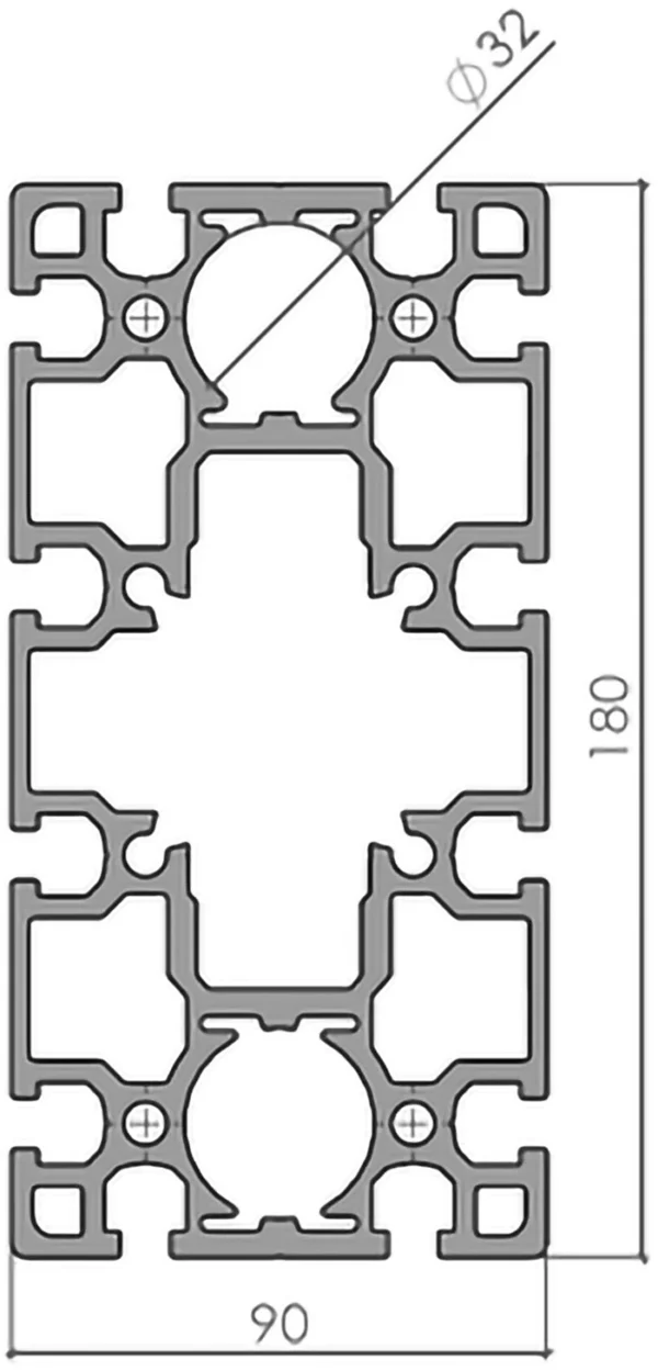 Plan Profilé aluminium 90x180
