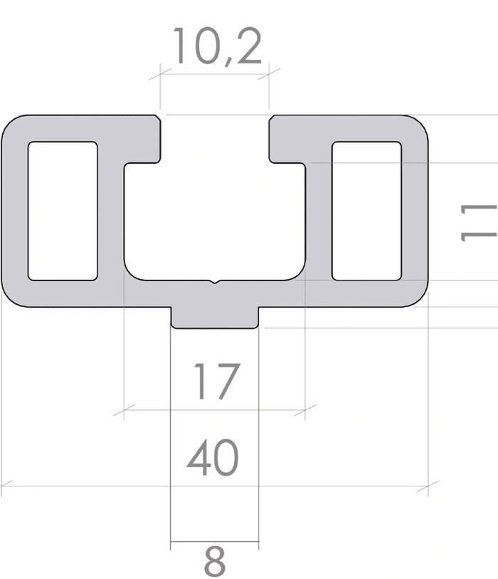 plan Profilé adaptateur aluminium