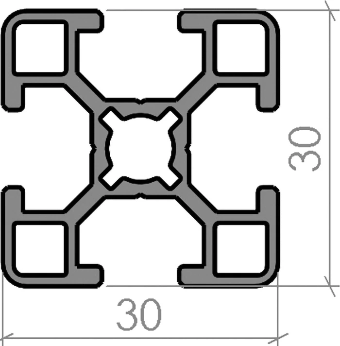 plan Profilé aluminium 30x30 Éco+