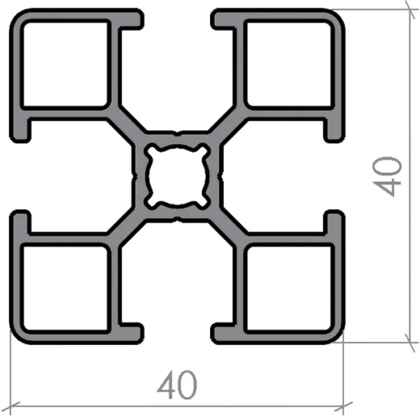plan Profilé aluminium 40x40 Éco+