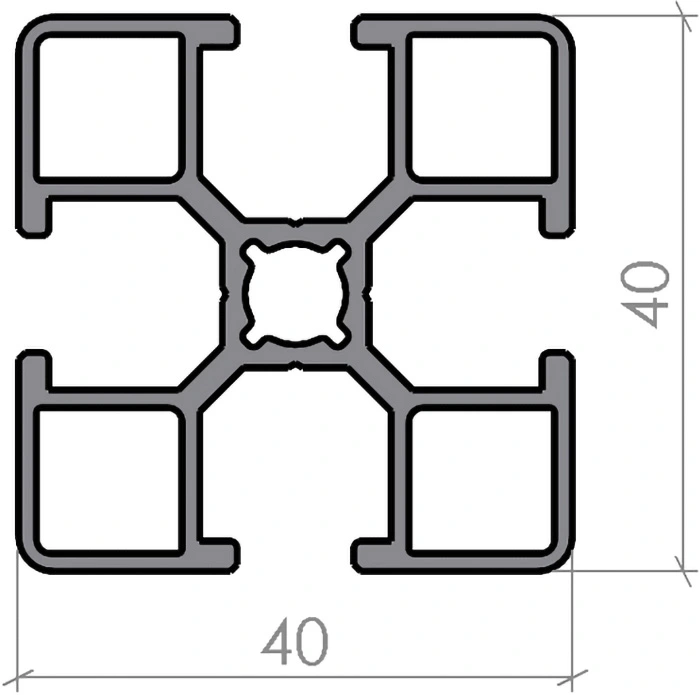 plan Profilé aluminium 40x40 Éco+
