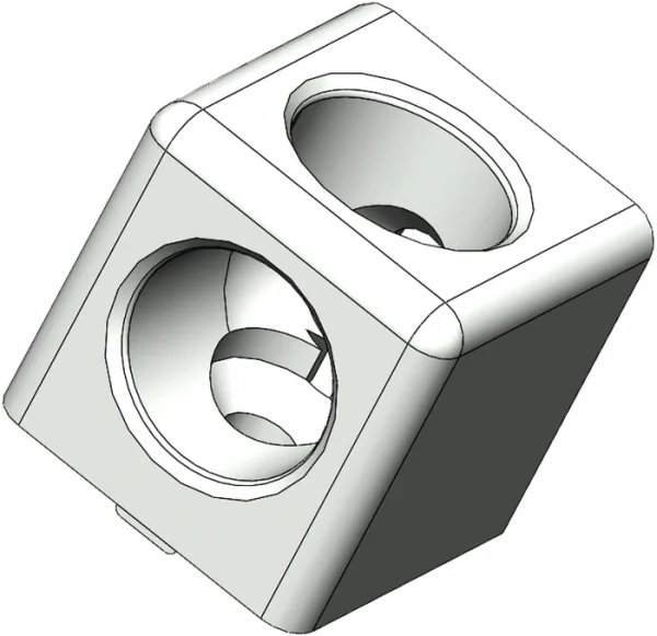 Kit connecteurs cube 2 voies - profilé aluminium 40x40