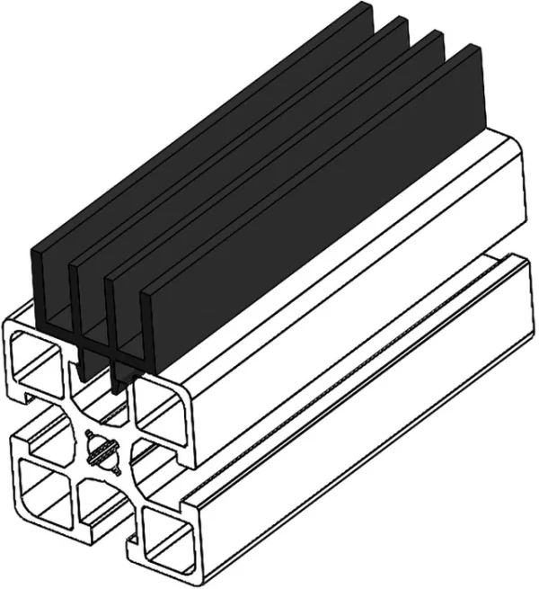 Mise en situation Profilé glissière triple en PVC