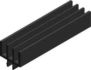 Profilé glissière triple en PVC