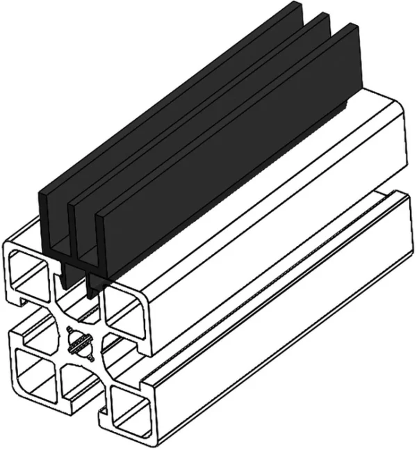 mise en situation Profilé glissière double en PVC