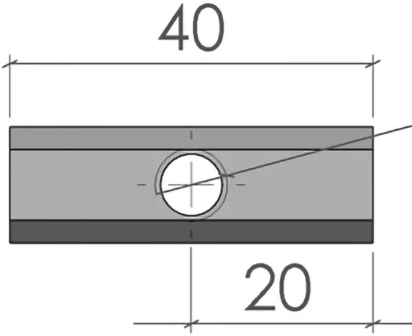 plan Coulisseau simple pour profilé aluminium
