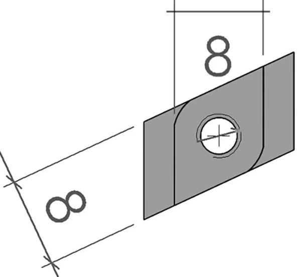 plan Écrou 1/4 de tour pour profilé aluminium