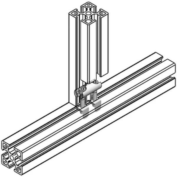 mise en situation Noix de serrage double pour profilé aluminium