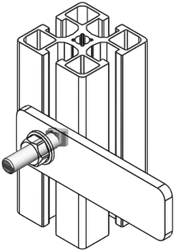 mise en situation Vis à tête marteau M8 x 43 mm pour profilé aluminium