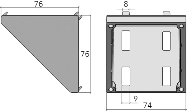 plan Équerre 80 pour profilé aluminium