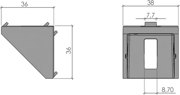 plan Équerre 40 pour profilé aluminium
