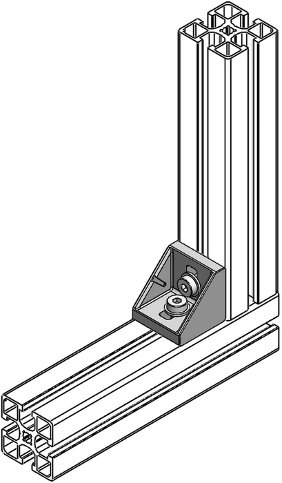 mise en situation Équerre 45 pour profilé aluminium