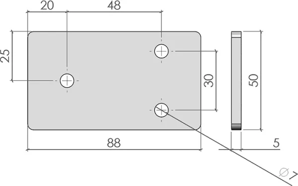 plan Plat pour panneau démontable 45x45 - jeu 3 mm
