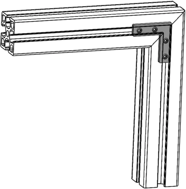 mise en situation Équerre d’onglet 90° pour profilé aluminium