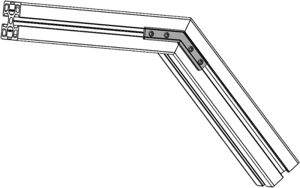 mise en situation Équerre d’onglet 135° pour profilé aluminium