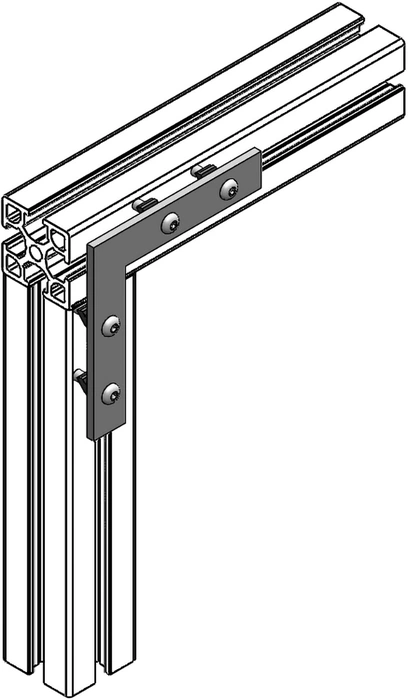 Mise en situation Renfort de cadre 90° - profilé aluminium