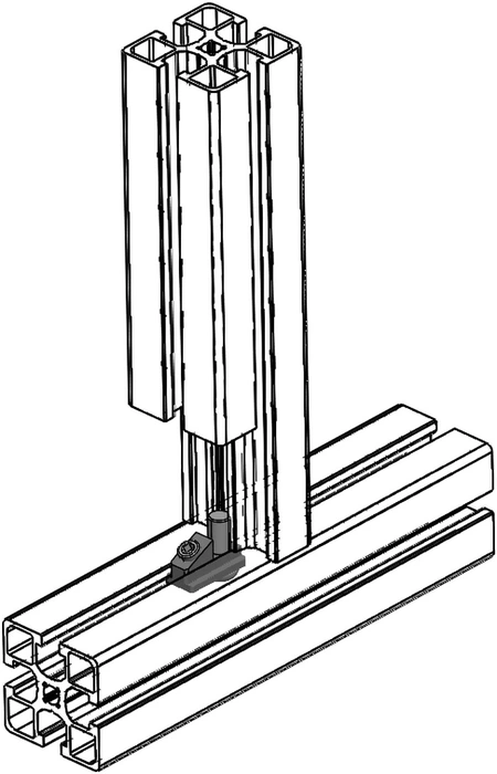 mise en situation Liaison réglable - profilé aluminium