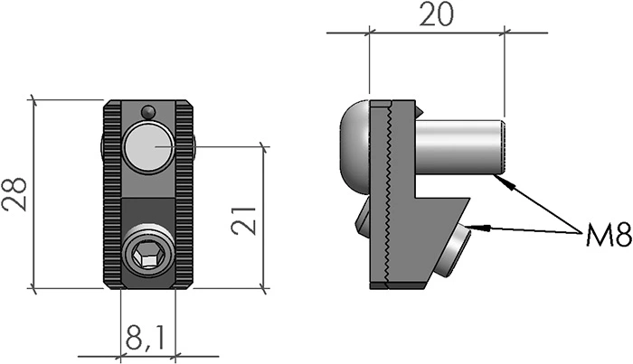 plan Liaison réglable - profilé aluminium