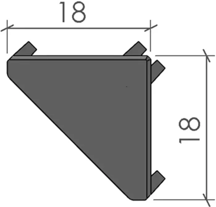 plan de coté Équerre simple 18 pour profilé aluminium