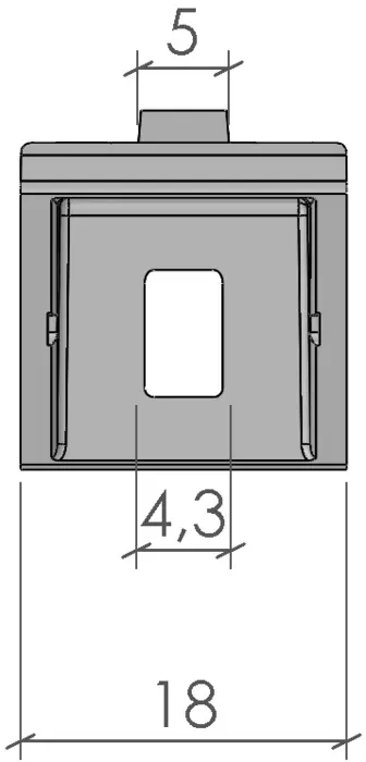 plan face Équerre simple 18 pour profilé aluminium