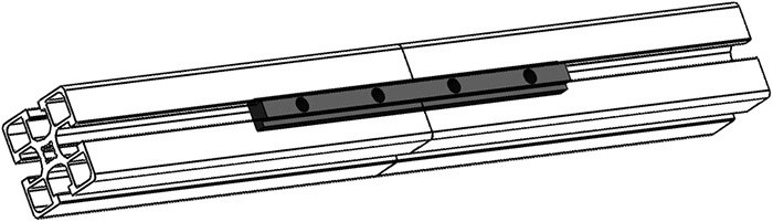 mise en situation Éclisse 180 mm pour profilé aluminium