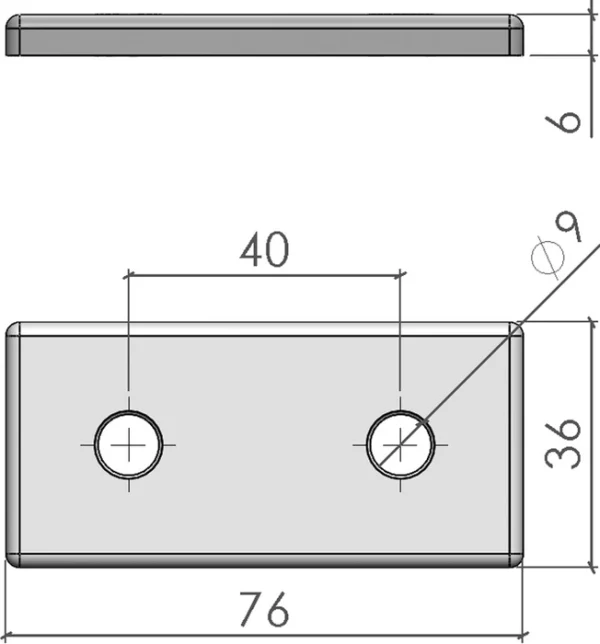 plan Plat simple 40x40 - jeu 0 mm