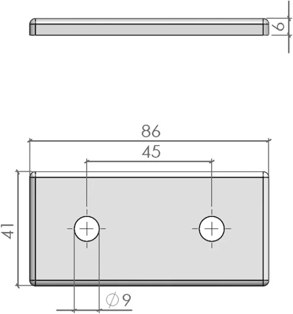 plan Plat simple 45x45 - jeu 0 mm