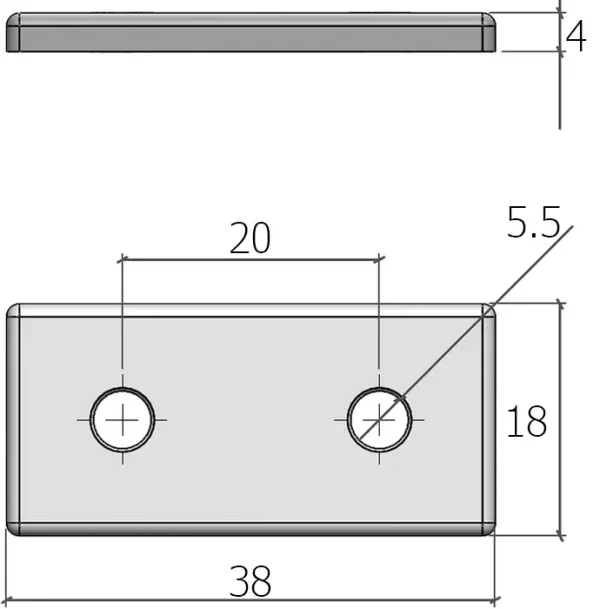 plan Plat simple 20x20 - jeu 0 mm