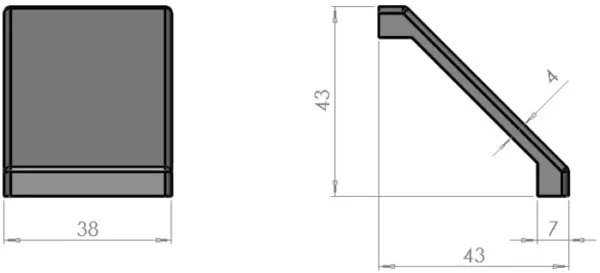 plan Embout pour équerre 40 en polyamide noir