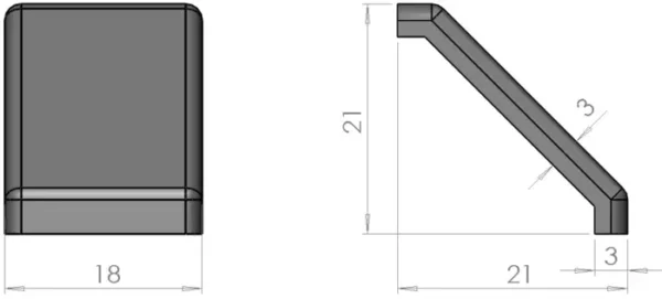 Embout pour équerre 20 en polyamide noir – Image 2