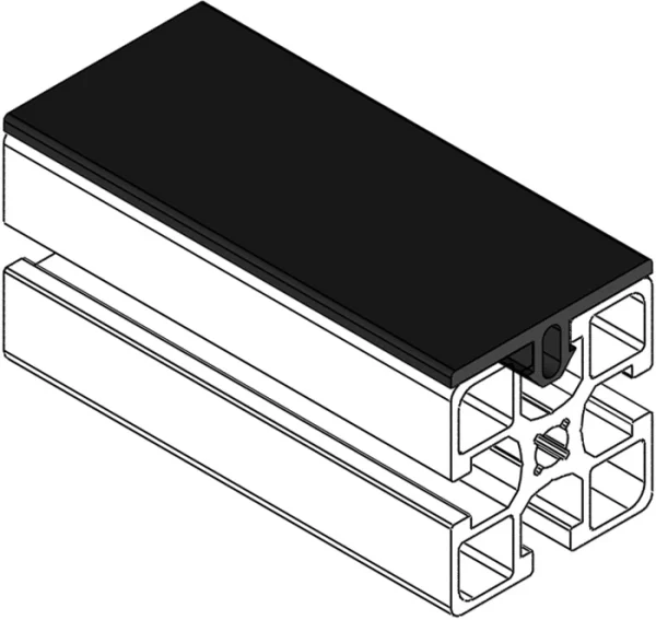 mise en situation Joint plat PVC souple - profilé aluminium rainure 8mm