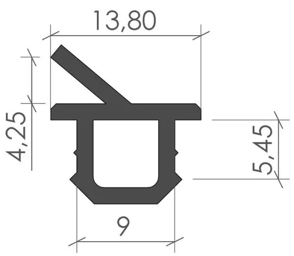 plan Joint de porte en EPDM pour profilé aluminium