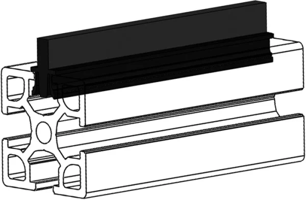 mise en situation Brosses de portes 40mm pour profilé aluminium