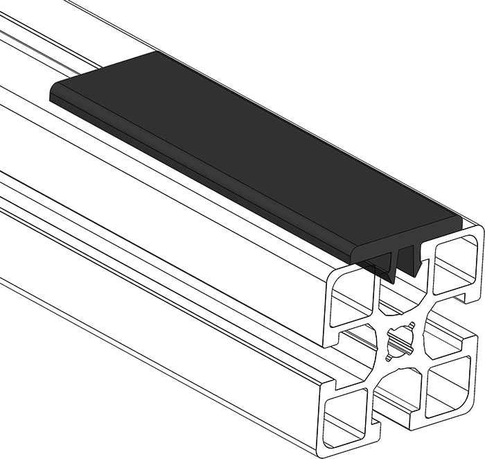 mise en situation Rail de glissement en PVC rigide pour profilé aluminium