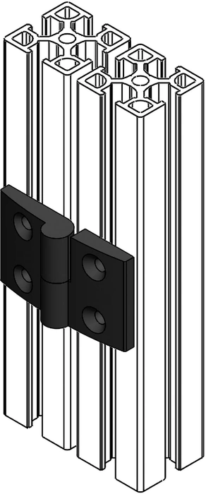 mise en situation Charnières dégondables pour profilé aluminium