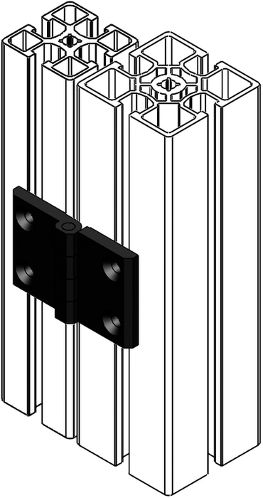 mise en situation Charnière 60x45 métal pour profilé aluminium