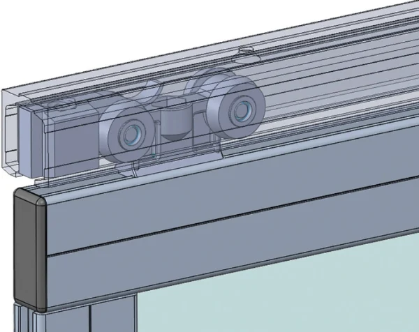 Mise en situation du Chariot coulissant pour profilé aluminium