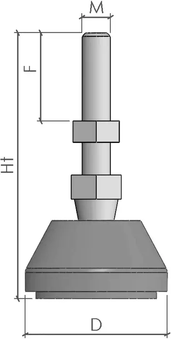 plan du Pied articulé en aluminium pour profilé aluminium