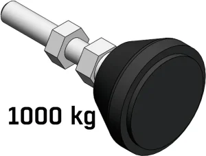 Pied articulé en PA - 1000 kg pour profilé aluminium
