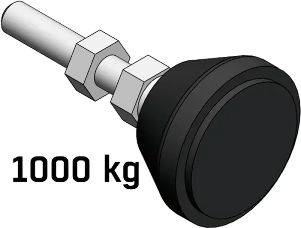Pied articulé en PA - 1000 kg pour profilé aluminium
